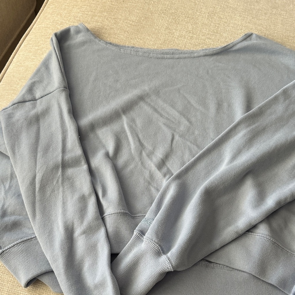 Hollister Light Blue Off-the-Shoulder Sweater
